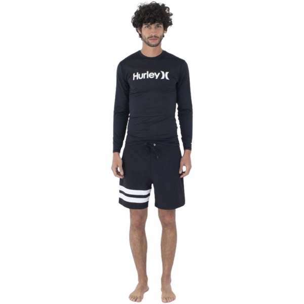 Hurley Mens Quickdry Long Sleeve Rash Vest MAT0001020 - Black